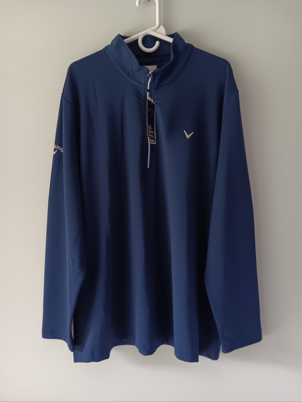 Callaway Quarter-Zip Pullover Opti-Dri Sun Protection Long Sleeve Shirt Peacoat